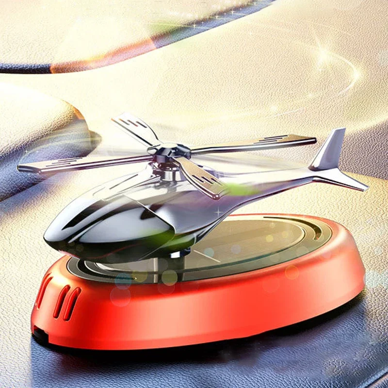 Air Freshener Solar Power Helicopter Car Dashboard Fragrance Solar Energy Airplane Diffuser Alloy Plane Auto Accessories