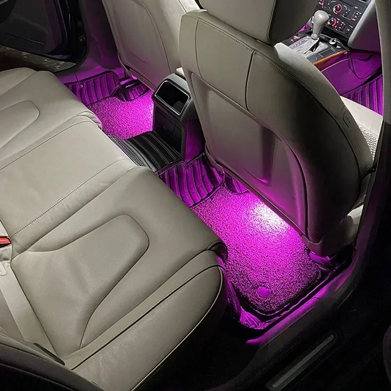 LED Car Footwell Lamp Atmosphere Light Interior Accessories For Skoda Octavia Rapid Karoq Kodiaq Superb 2015--2022