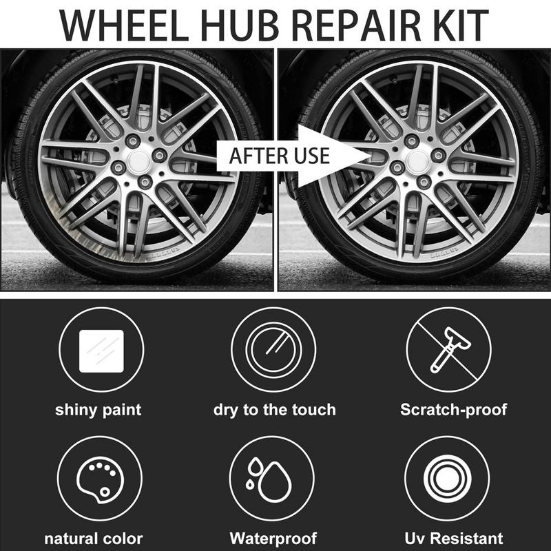 Alloy Wheel Repair Adhesive Kit Scratch and Dent Remover Wheel Paint Fix Curb And Paint Rim Surface Anti-Rust Repair Kit
