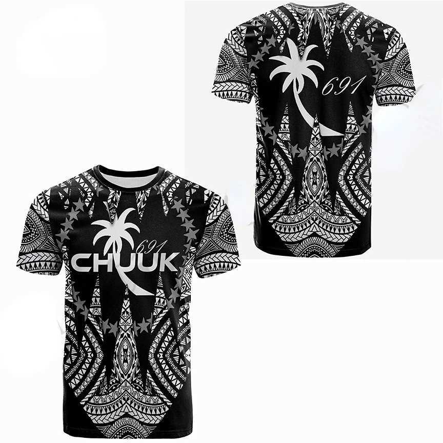 Men's T-Shirts Hot Unique 3D Printed T Shirts Men Women Casual Slves Oversized Tribal Tattoos Fiji Polynesia CHUUK Strtwear Fashion T240522