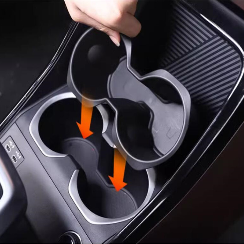 For BMW X1 U11 2023-2024 TPE Black Car Center Console Water Cup Holder Storage Box Organizer Trim Auto Interior Accessories