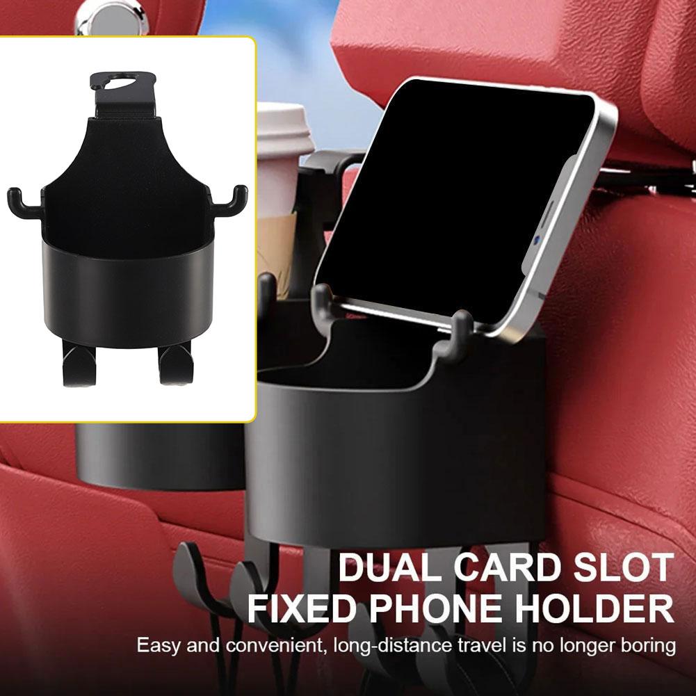 Car Cup Holder Headrest Back Seat Mount Organizer Multifunctional Vehicle Cup Drink Storage Box For Bags, Keys, Cards documents