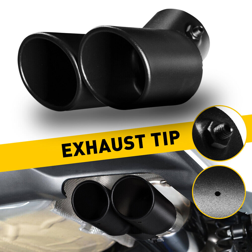 Car Rear Dual Exhaust Pipe Tail Muffler Tip Black Tail Pipe 1.5"-2.4" inch