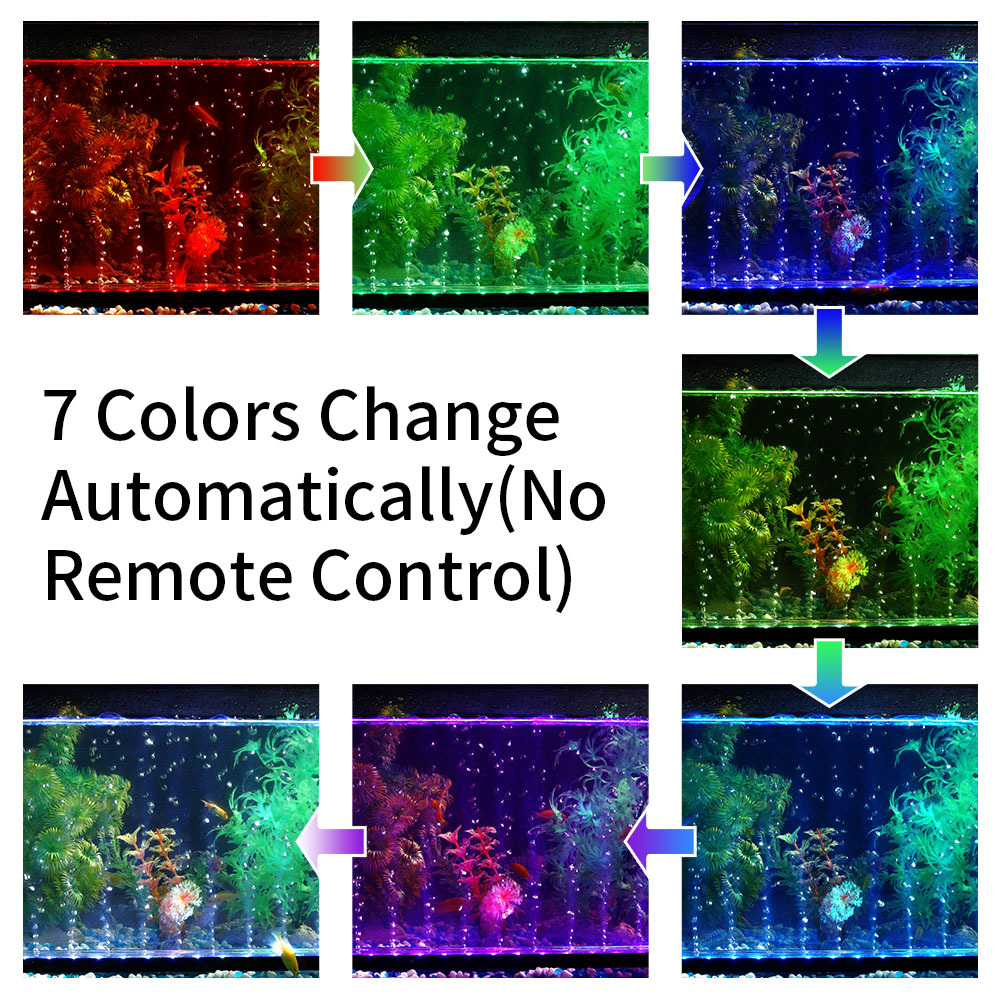 LED Bubble Light Aquarium Light Underwater Diving Fish Tank Light Color Changing Oxygen Aquarium Fish Tank Light (220V-240V)