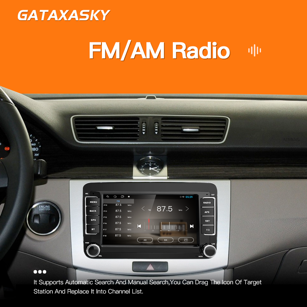 GATAXASKY 7" Android Car Radio GPS For VW / Volkswagen Skoda Octavia golf 5 6 touran passat B6 polo Jetta Radio Player Carplay