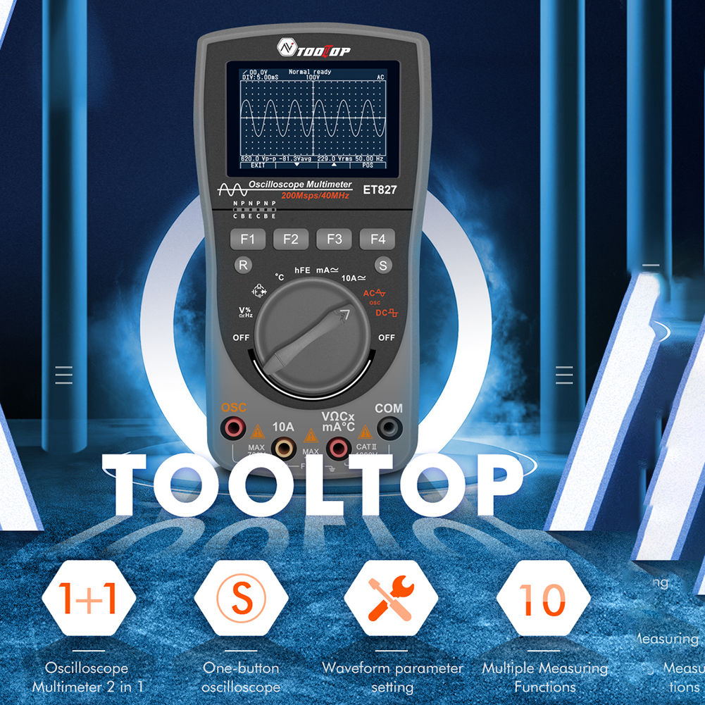 Digital Oscilloscope 6000Counts Auto Multimeter Diode Voltage LCR Detect PWM Out