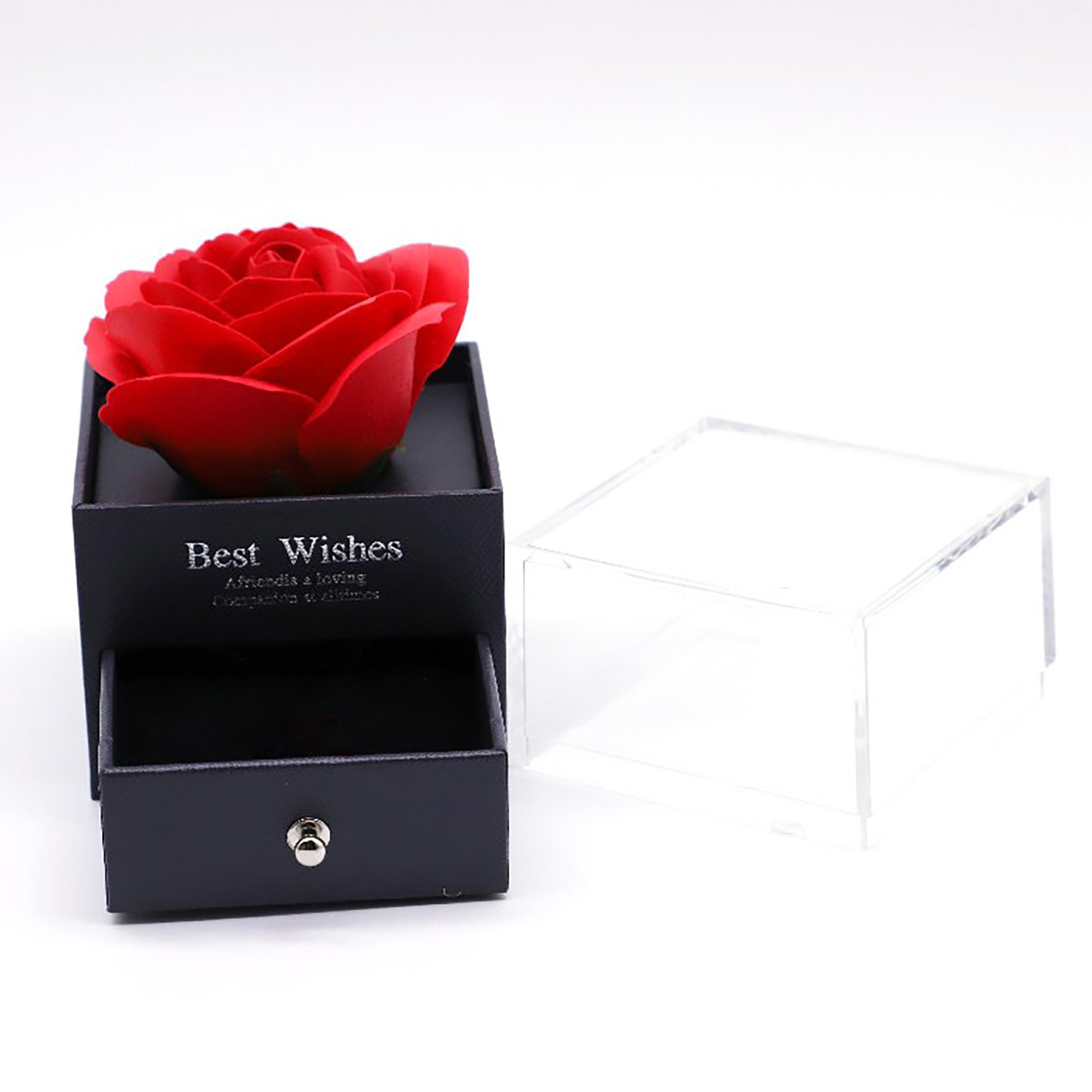 Rose double-layer drawer jewelry box organizer Valentine's Day Everlasting Flower Gift Box necklace jewelry boxes and packaging