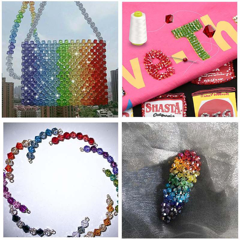 600PCS 4mm Bicone Austria Crystal Beads Multicolor Faceted Glass Beads For Jewellery Making Kit DIY Bracelets Earrings Necklace