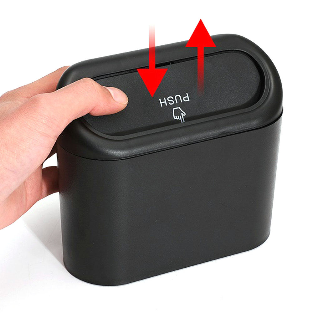 Car Accessories Trash Can Portable Hanging Mini Wastebasket Trash Can with Lid Car Office Home Auto Storage Bin Auto Interior
