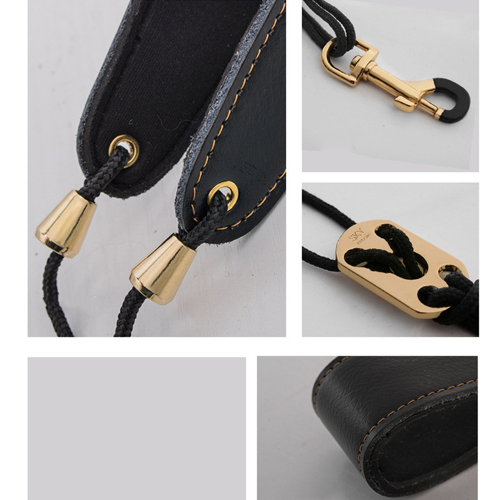 Leather Saxophone Neck Strap Universal Soft Neckband For Soprano Tenor Alto Baritone Sax Prevent Pain Music Instrument Accessory