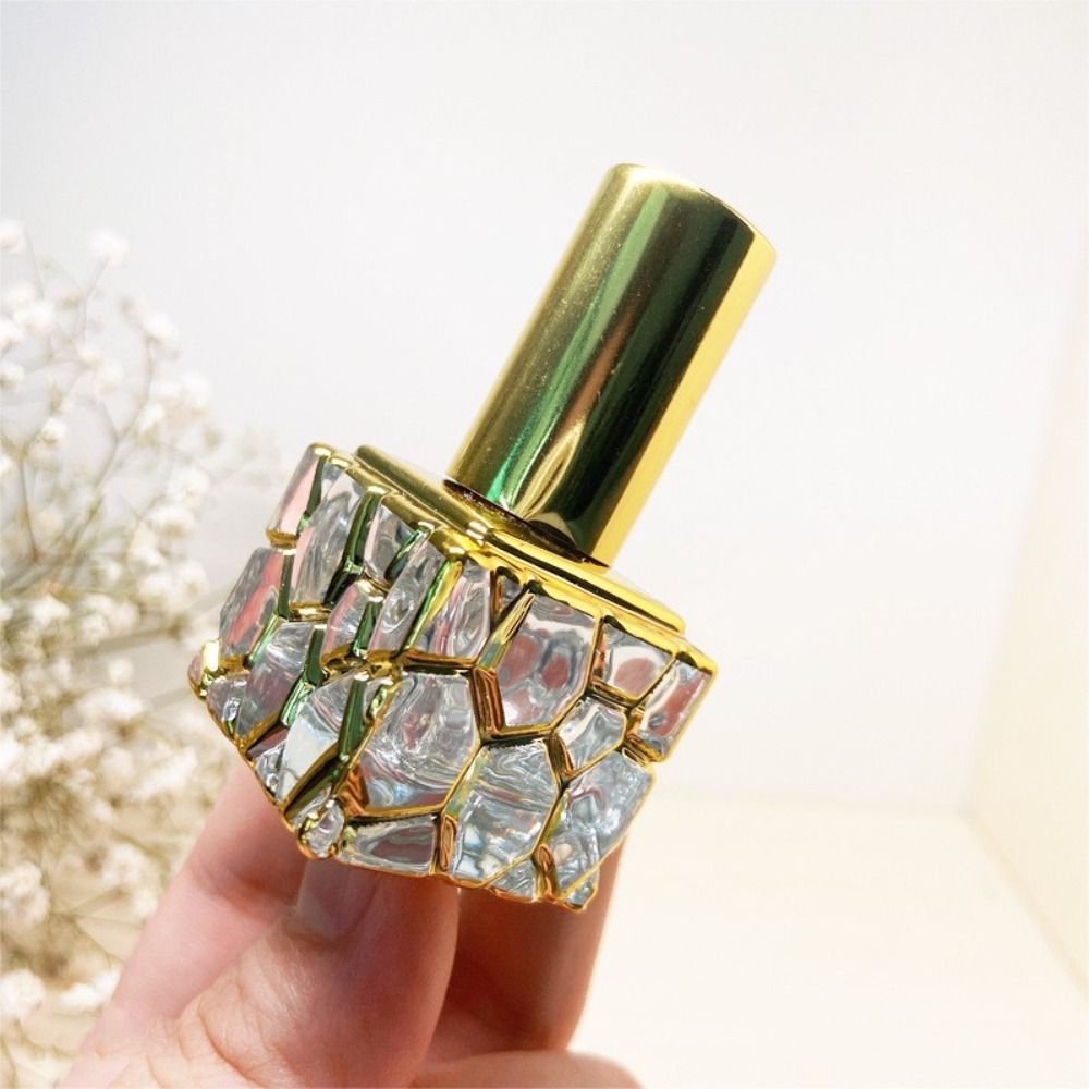 10ml Mini Glass Spray Bottle Luxury Perfume Empty Cosmetics Alcohol Bottles Refillable Atomizer Portable Gold Sprayer