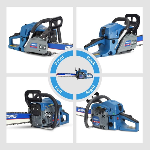 WEMARS 58cc Gas Chainsaw 18 Inch Power Chain Saws 2 Stroke Handed Petrol Chainsaws Gasoline Chain Saw Garden Tool