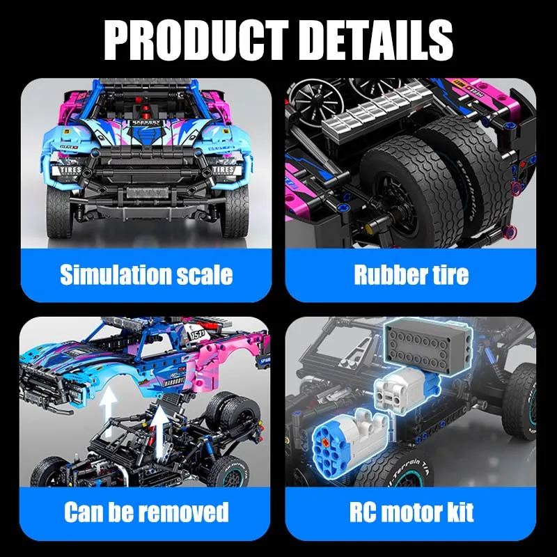 Technical Remote Control Motor Racing Car Building Blocks 1:14 Scale Conqueror Off-road Vehicle Bricks Toys For Children Gifts