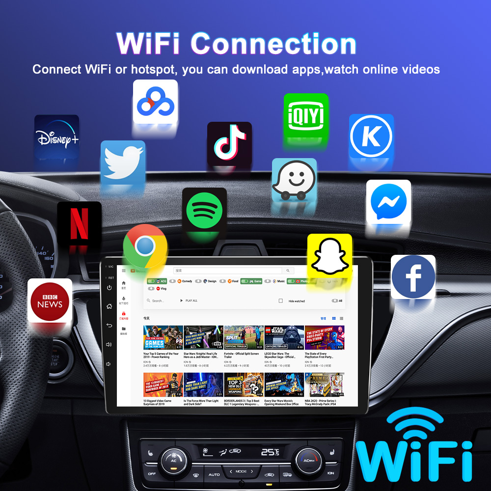 7/9/10inch Car Android Universal Screen Display with GPS Car Play 1DIN Multimedia Player Stereo CarPlay Auto Radio Bluetooth
