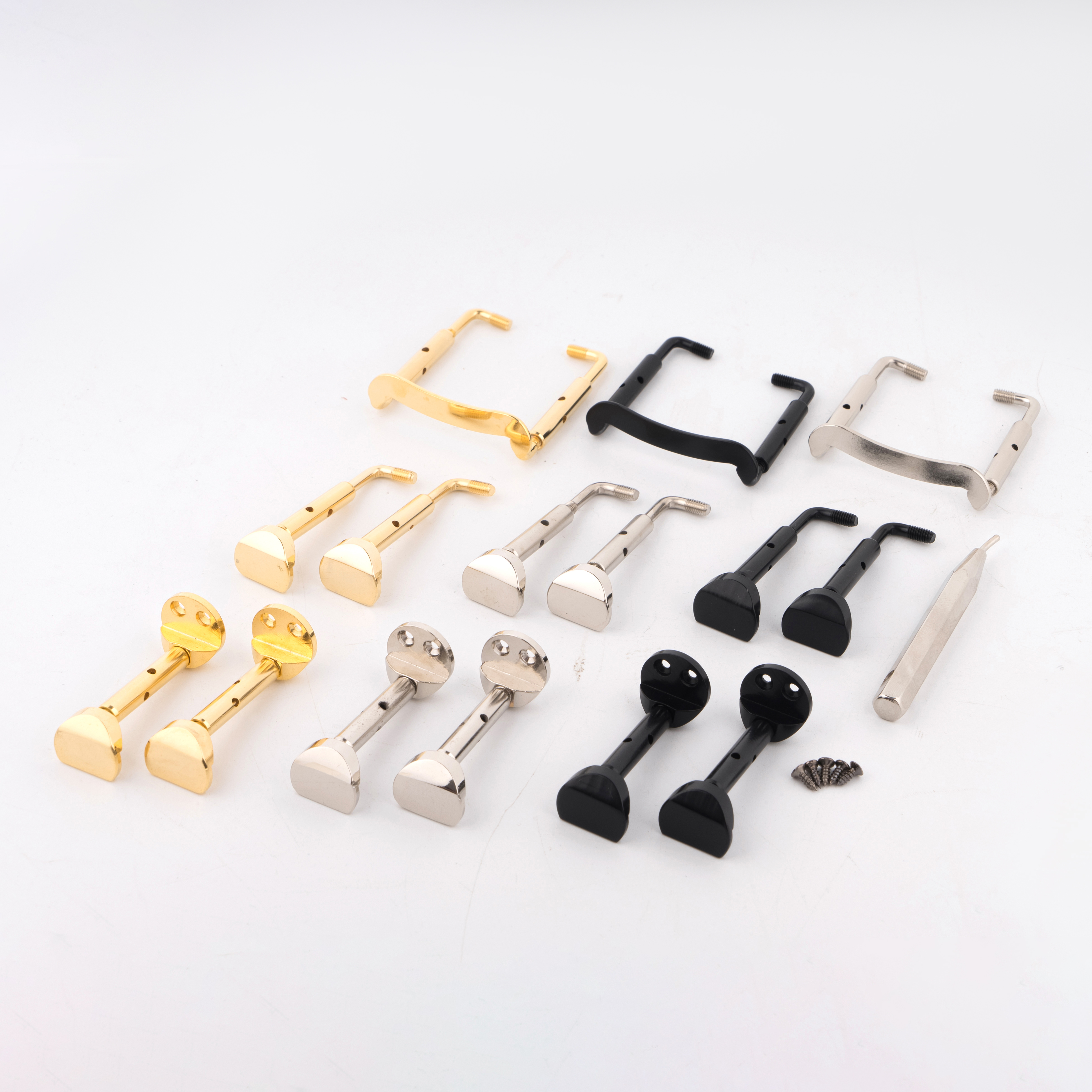 High quality 20 sets Alloy Violin viola Chin rest Clamps Screws 4/4 3/4 1/2 1/4 size violin parts accessories