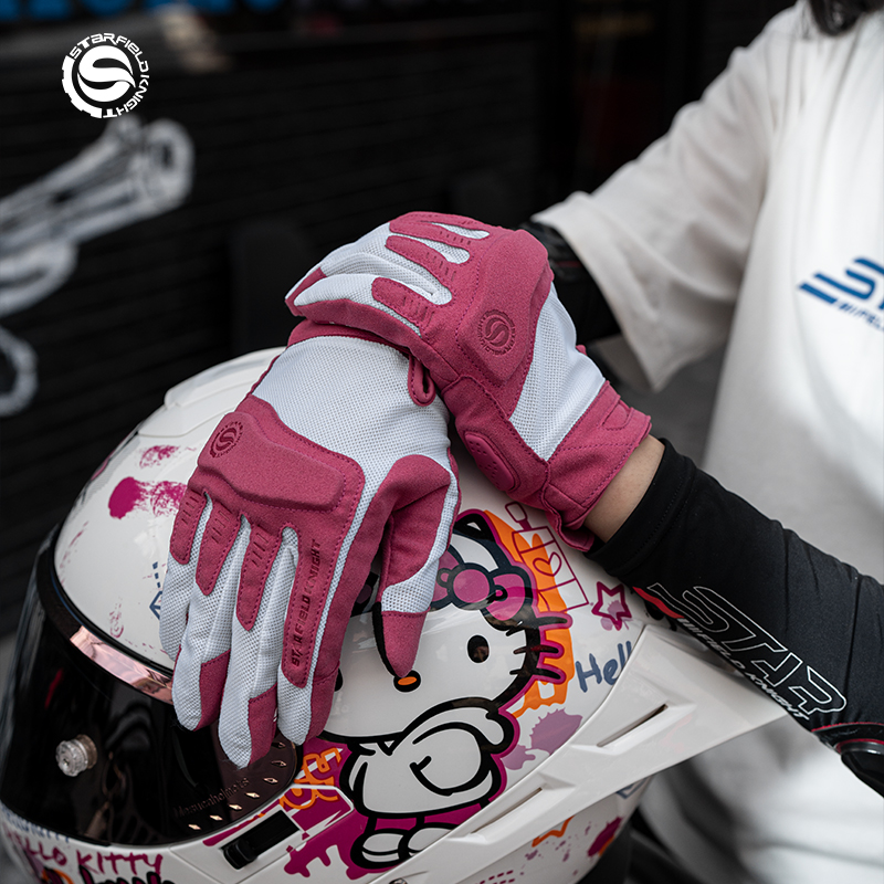 Summer Breathable Motorcycle Gloves Men Women Retro Lightweight Anti-fall Motocross Gloves Moto Biker Glove Touch Function