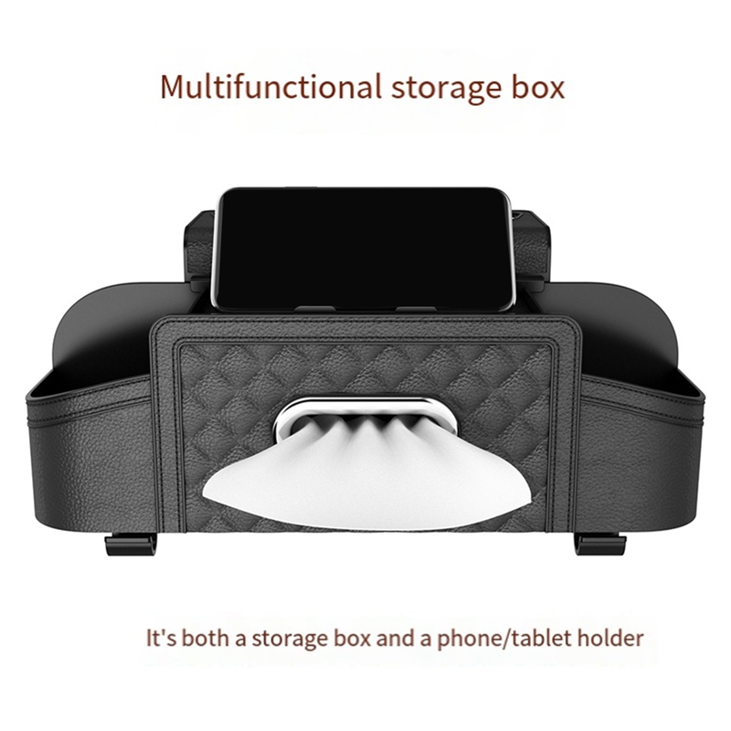 Car Seat Back Storage Box Multifunctional Auto Tissue Universal Backseat Water Cup Holder Hanging Organizer