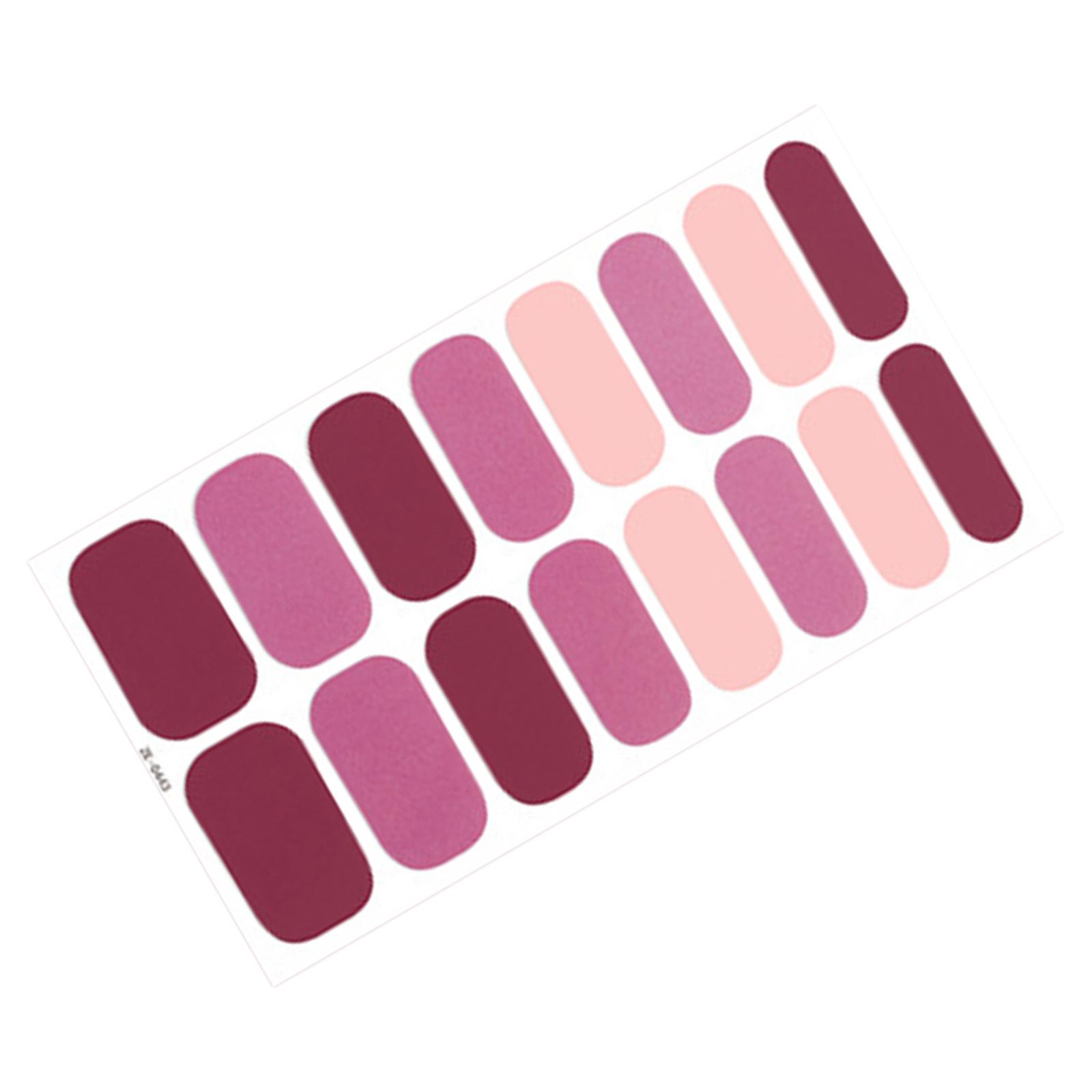 16 Pieces Nail Gel Polish Strips with Nail File Gel Nail Stickers Full Wraps Nail Polish Stickers for Women Girls Birthday Gifts