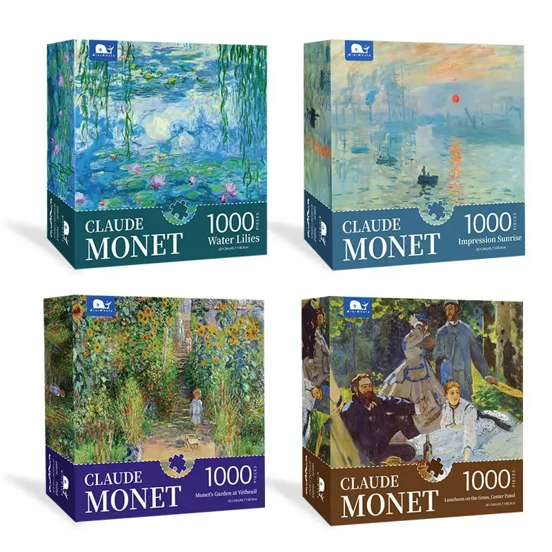 Monet 1000 Pieces Jigsaw Puzzle for Adults Kids Sunflowers Puzzle Toy Family Game Famous World Oil Painting Home Decoration