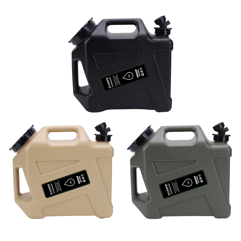 12L Water Storage Jug with Spigot Portable Emergency Water Can Large Capacity Water Storage Tank for Vehicle Car Outdoor Camping