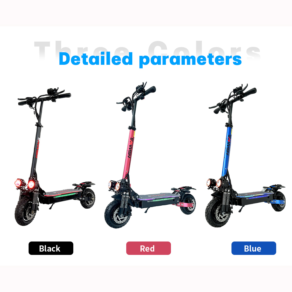 7Days Delivery 2400W 48V 21AH Dual Motor Wheel 10 Inch Maximum Kilometers 60-70KM Brake Folded Electric Scooter