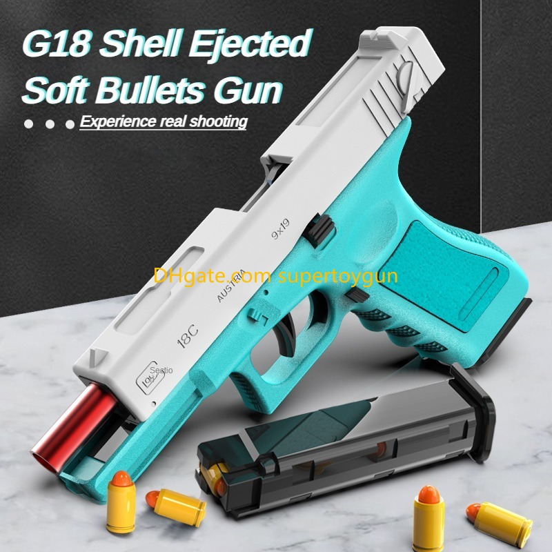 Shell Ejection Pistol Handgun Toy Gun Blaster with Extra Magazine Continuous Shooting Model Launcher For Adul