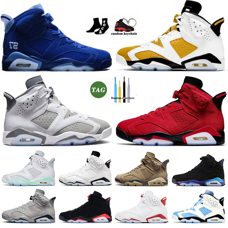 Classic OG Jump man 6 Basketball Shoes 6s for Mens Women Cool Grey Aqua Singles Day Yellow Ochre Metallic Silver British Khaki Toro Electric Green Outdoor Sneakers