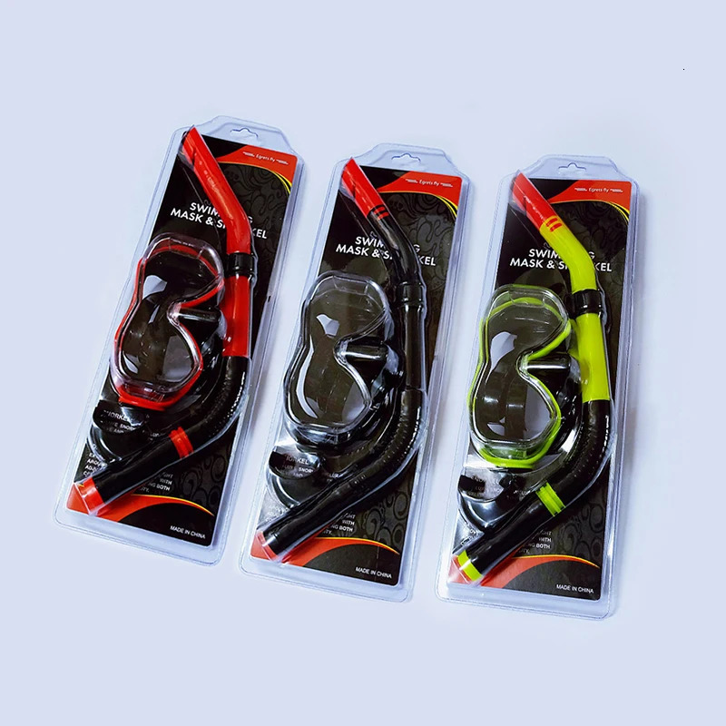 Snorkel Set Full Face Mask Diving Goggles Equipment Deep Sea Suit Tempered Glass Dry Glasses Adult 240506