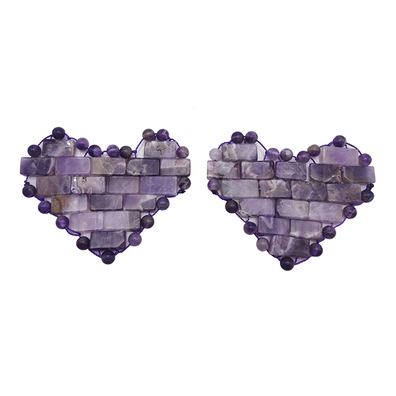 Natural Heart Shape Jade Eye Mask Amethyst Facial Massager Natural Stone for Therapy Sleep Eye Mask Relieve Fatigue Skin Care