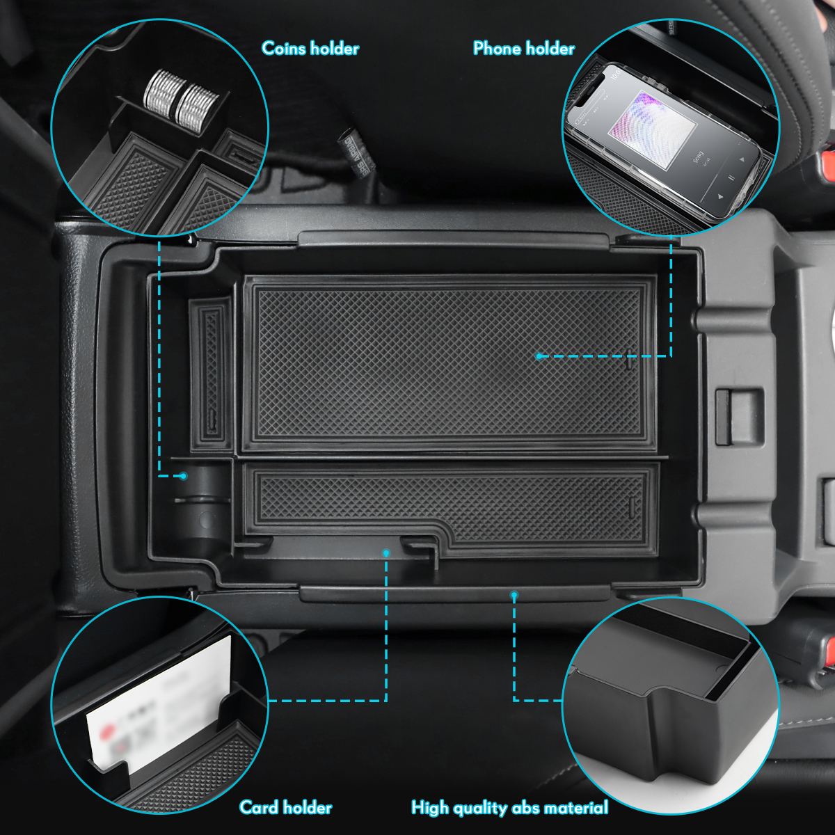 Car Armrest Storage Box Organizer For Subaru Crosstrek 2024 Center Console Arm Rest Container Tray Stowing Accessories