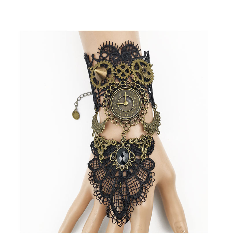 Original Design Multi Gears clock Nice Combined DIY Gear Mechanism Steampunk Bracelet Vintage Lace Bracelet Cosplay Party gift