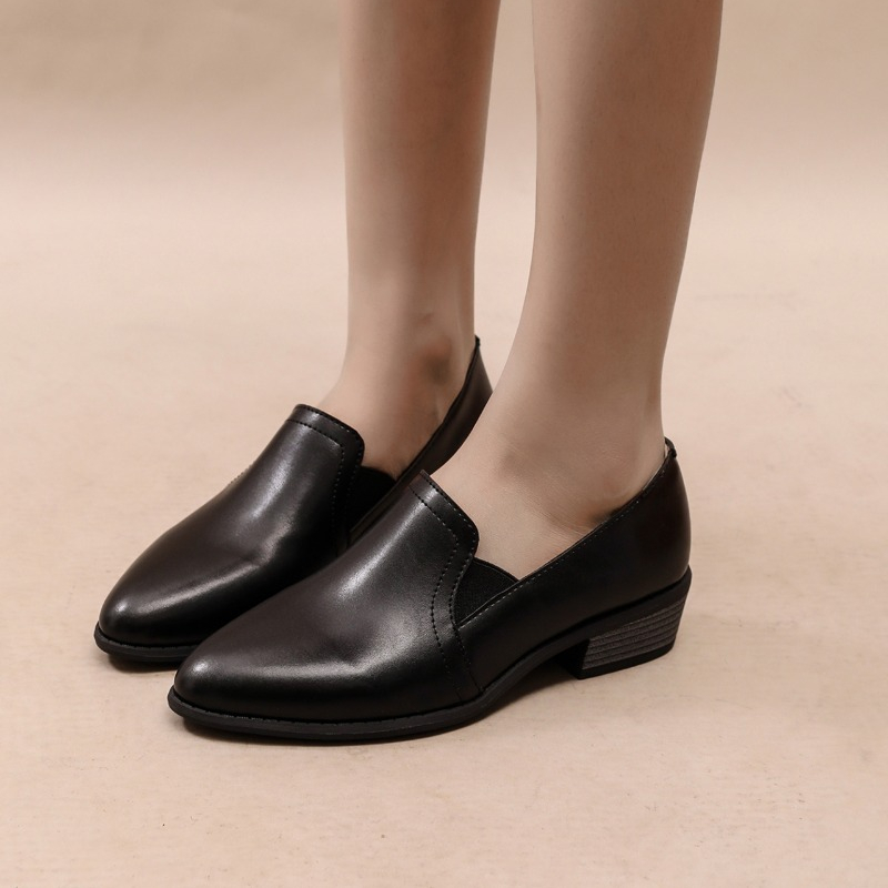 Autumn Women New Round Toe Pumps Loafers Single Zipper PU Leather Simple and Comfortable New Women's Shoes b648 's