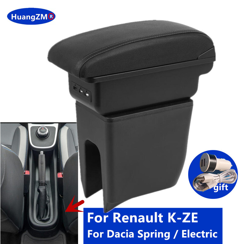 For Dacia Spring Armrest Box For Renault K-ZE Car Armrest box Center Storage Box Internal Retrofit Car Accessories