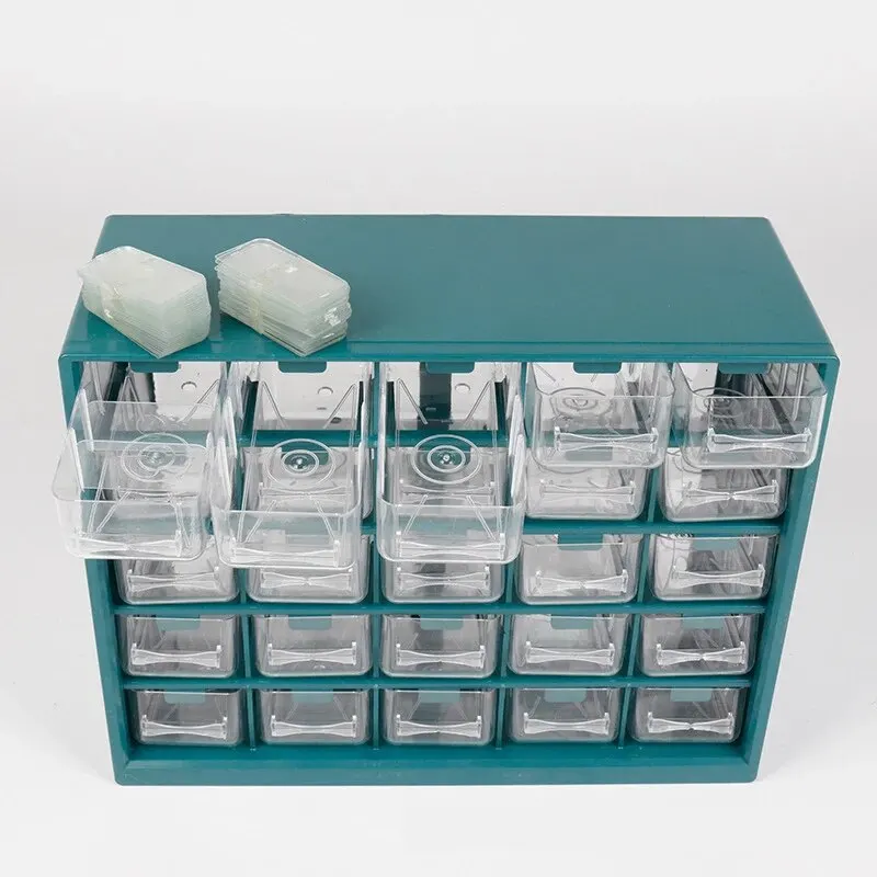 25 Multi-grid Drawer Storage Parts Wall-mounted Screws Organizer Electronic Component Storage Cabinet Garage Workshop Tool Box