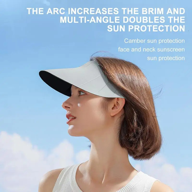 Open Top Hat Summer Sun Visor Hat For Women Anti-UV Breathable Lightweight Large Brim No Trace Lightness Hat For Climbing 240522