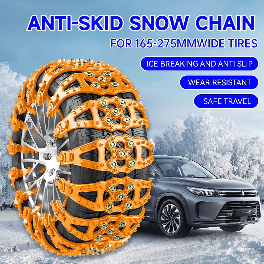 For16/8Pcs Car Width Of 165-235mm Fish bone type Universal Anti-skid Chain Strip Tie Emergency For Winter Outdoor Snow Tire