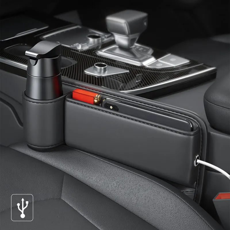 PU Leather Car Seat Gap Bag Case Storage Bag For Auto Console Side Seat Plug Filler Organizer Car Crevice Stowing Tidying Pocket