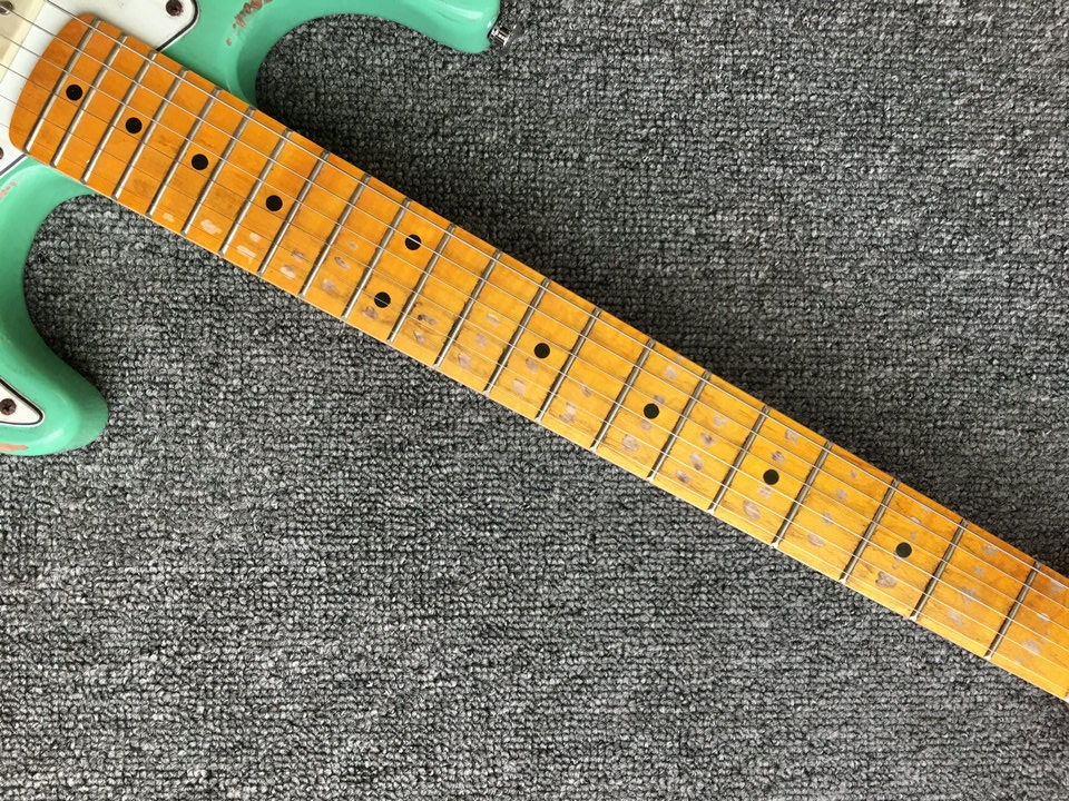 Aged Green ST Electric Guitar Alder Body maple Fretboard Chrome Hardware Free Delivery