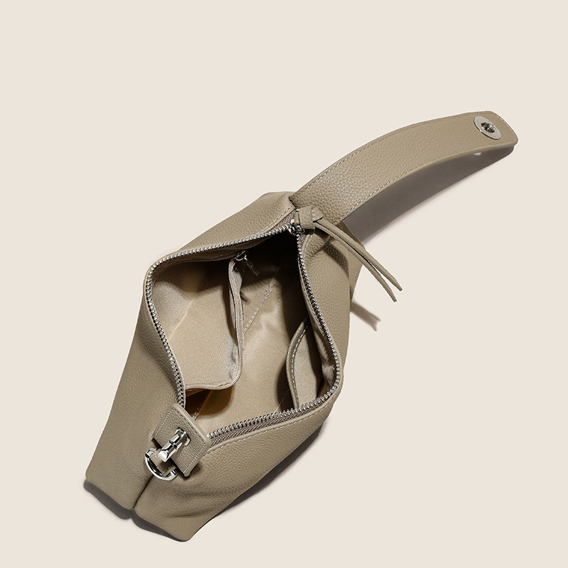 2024 New Grey Large Capacity Quality 100% Togo Cowhide Leather Tote Pure Color Soft Luxury Female Commuter Shoulder Bag