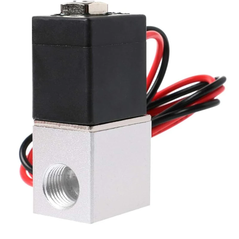 Compressor Valve 1/4" Normally Closed Pneumatic Aluminum Solenoid Valves 12V 24V Voltage For Air Water Oil