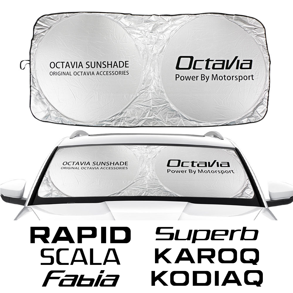 Car Windshield Sunshade Cover Accessories For Skoda Octavia Fabia Rapid Superb Kodiaq Scala Karoq Citigo Kamiq Roomster Enyaq