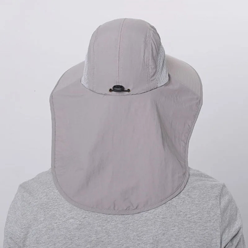Outdoor Quick Drying Fisherman Cap For Women Men Wide Brim Bucket Hat Fishing Hat Male Summer Anti UV Sun Hats With Neck Flap 240514