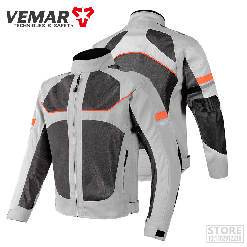 Vemar Summer Motorcycle Jacket Men's Motocross Motorcyclist Protective Gear Coat Racing Reflective Oxford Clothing