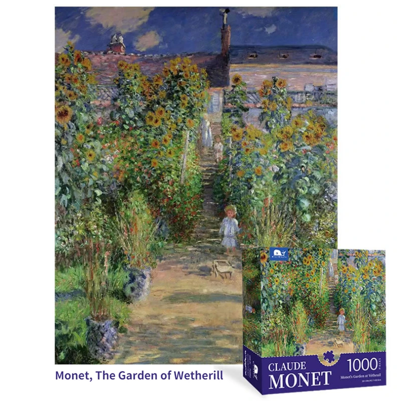 Monet 1000 Pieces Jigsaw Puzzle for Adults Kids Sunflowers Puzzle Toy Family Game Famous World Oil Painting Home Decoration