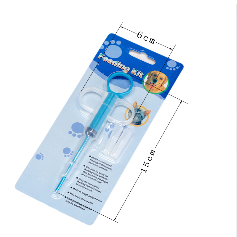 2 Heads Pet Syringe Tablet Pill Gun Piller Push Dispenser Medicine Water Milk Syringe Dog Cat Tube Feeder Dog Cat Accessories