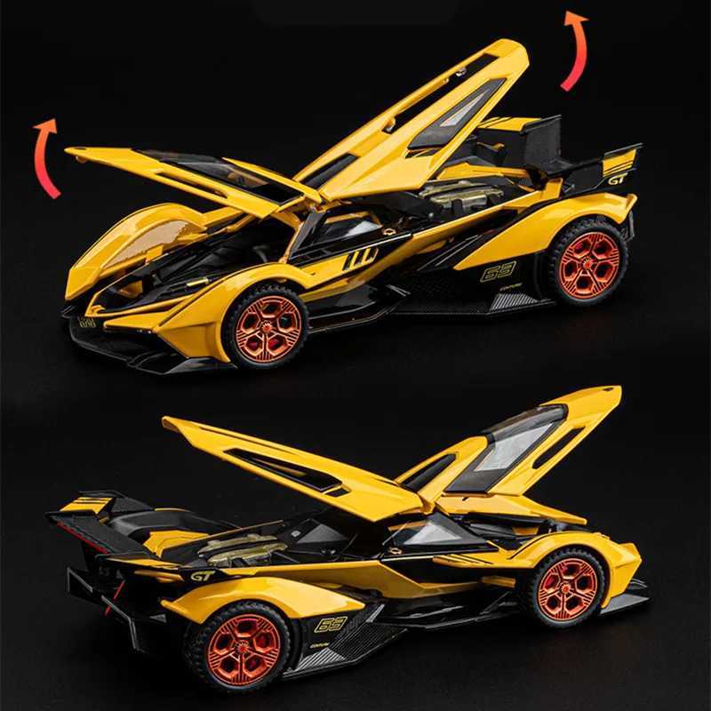 Free shipping Cars 1 32 V12 Vision GT Gran Turismo Alloy Sports Diecast Metal Toy Concept Racing Car Model Sound and Light Childrens Gift
