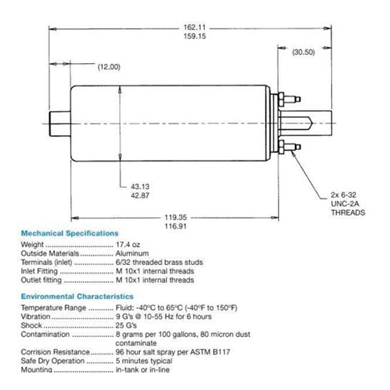 GSL392 Fuel Pump Inline 255LPH Performance Kit For Replacing Pumps For High Boost Applications And Replacing Aged Pumps