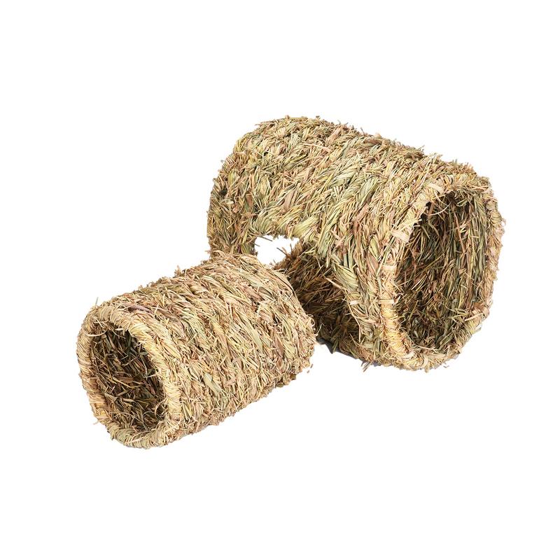 Rabbit Grass Tunnel Natural Grass Pet Nest Tunnel For Rabbits Indoor Small Animals Chewing And Biting Hideaway Hut For Dutch Pig