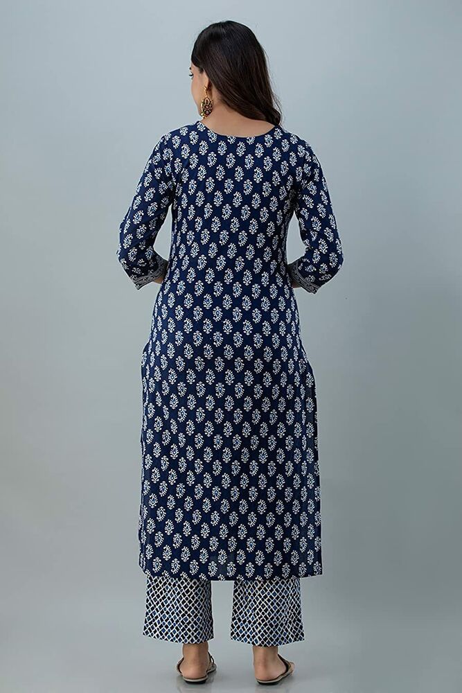 Indigo Kurta Kurti and Palazzo with Dupatta Women India Pakistani Set
