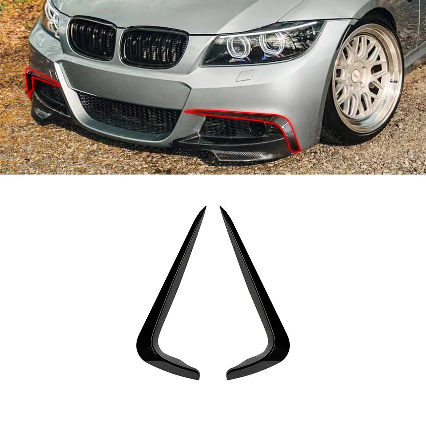 2009 To 2012 For Bmw E90 E91 320d 330i 335d 325i 335i Pre-Lci Front Bumper Lip Splitter Canards Fog Lamp Lihgt Trim Air Cover
